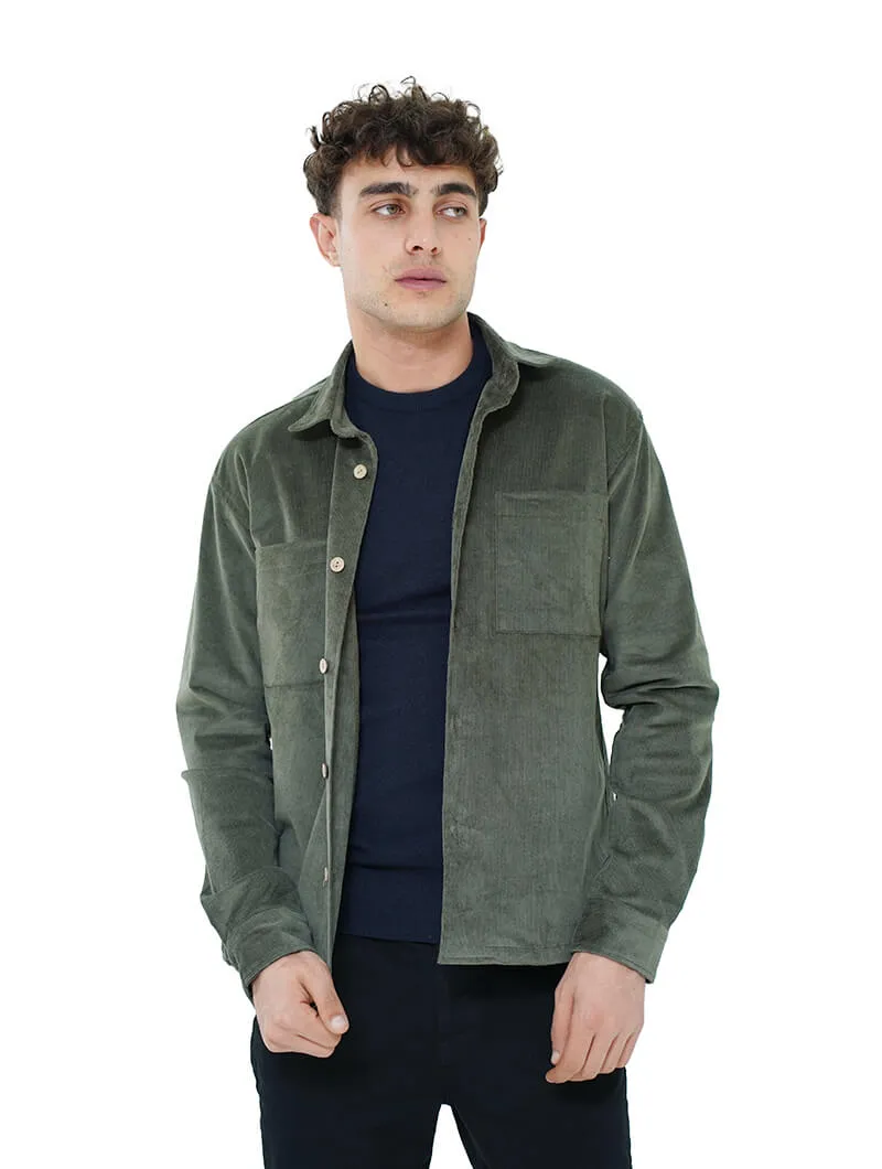 Surchemise en velours col chemise